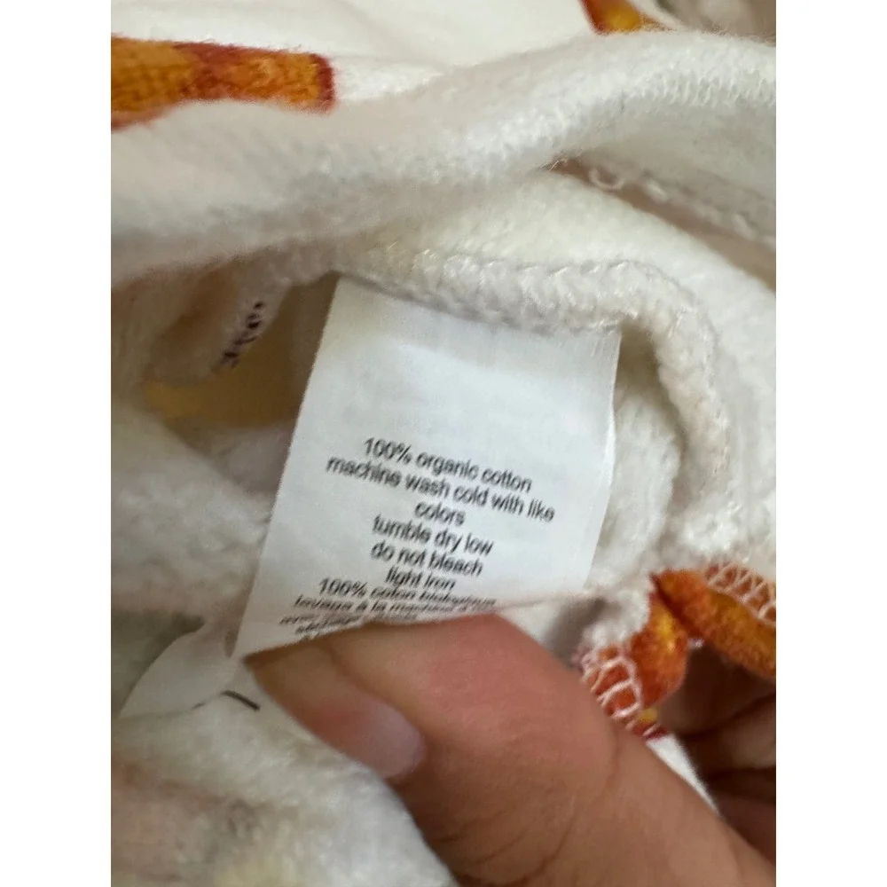 Monica + Andy Kids Apple Print Organic Cotton Shawl Collar Sweatshirt White 2T